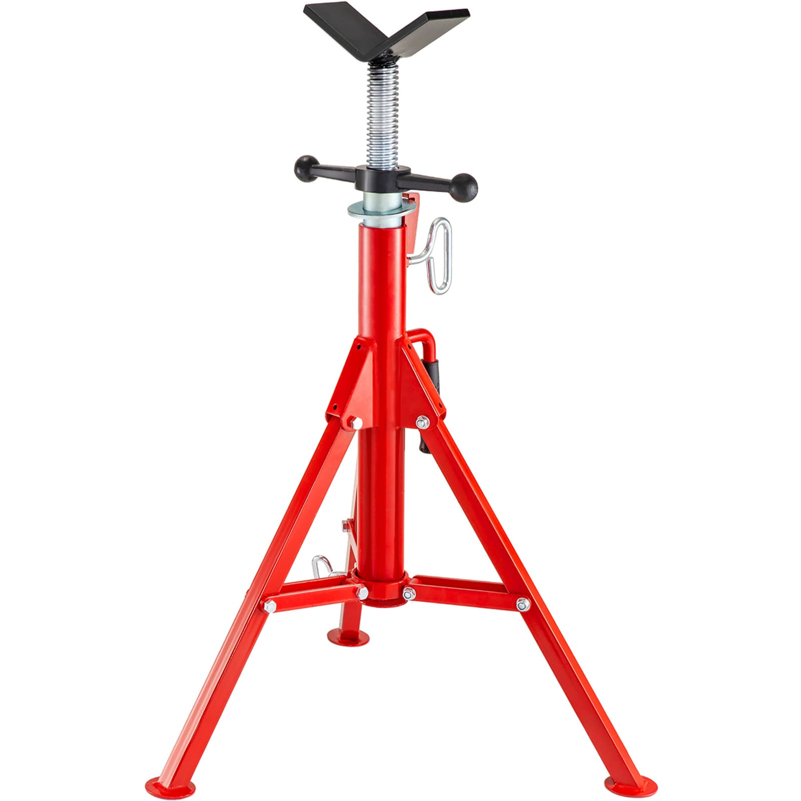 V Head Pipe Stand Adjustable Height Heavy Duty Steel Jack Stand_voghion.com